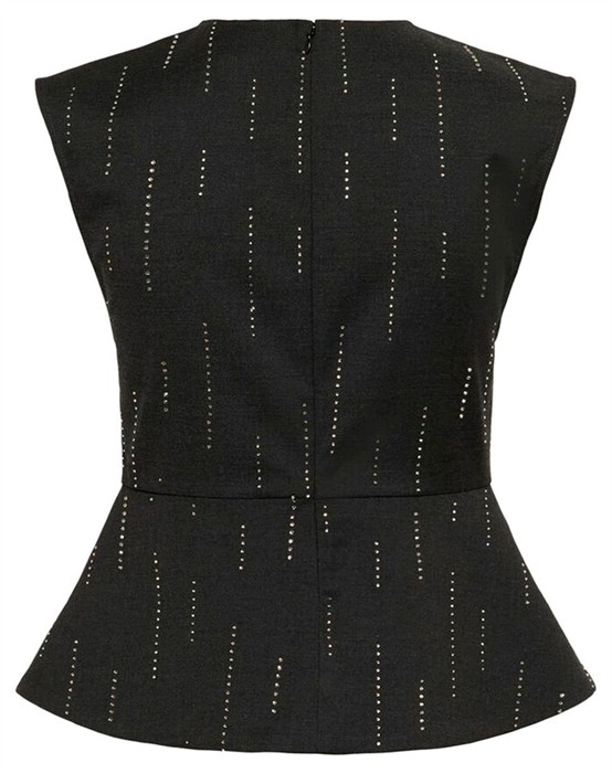 GZAdira Peplum Top - Dark Grey Melange